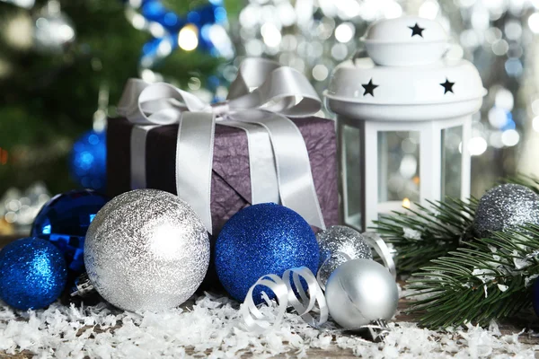 Gift box with christmas balls — Stock Photo, Image