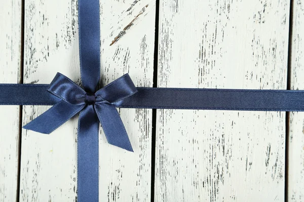 Blue ribbon with bow — Stock Photo, Image