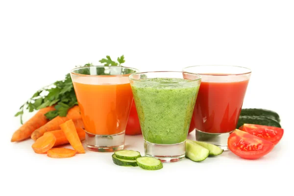 Tomato, carrot and cucumber juice — Stock Photo, Image