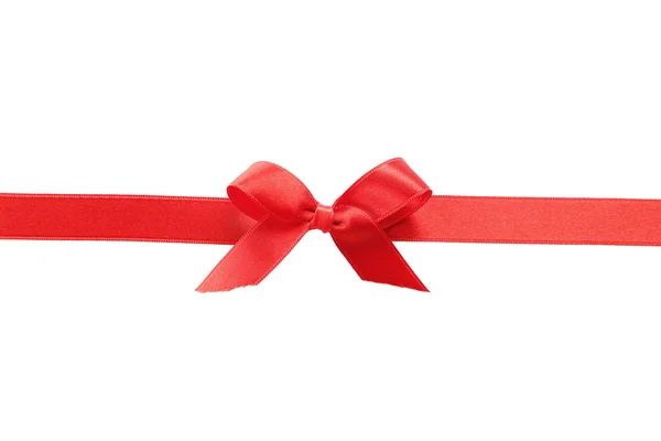 Red ribbon with bow — Stock Photo, Image