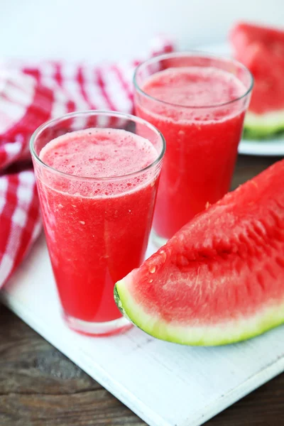 Tasty watermelon smoothies — Stock Photo, Image