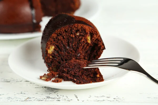 Fatia de torta de chocolate — Fotografia de Stock