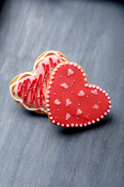 Herz rote Kekse — Stockfoto