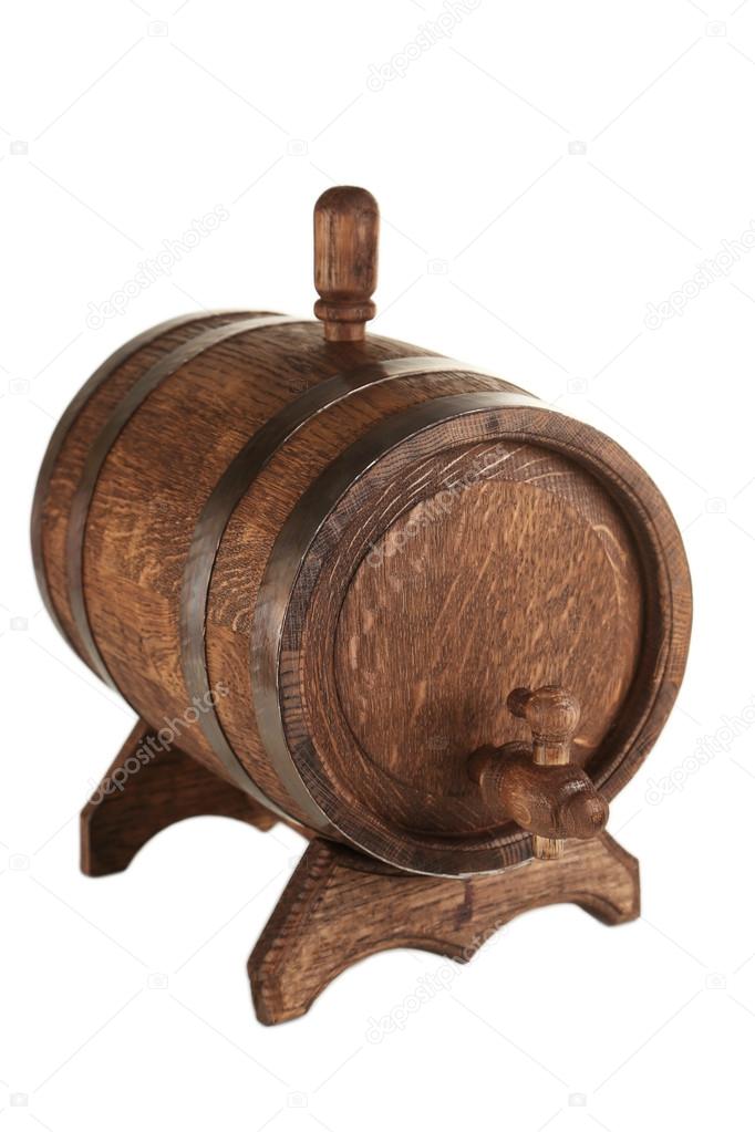 Wooden barrel isolated