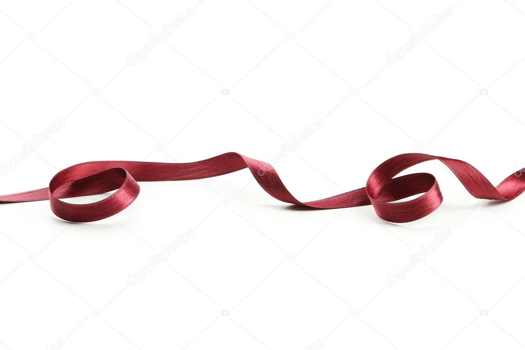 Red ribbon on white background