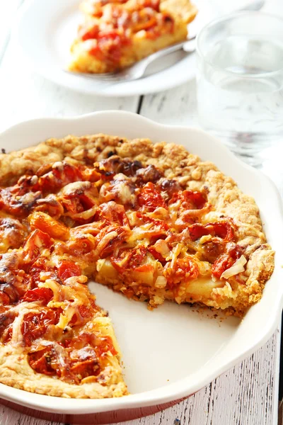 Frische Tomatenkuchen — Stockfoto