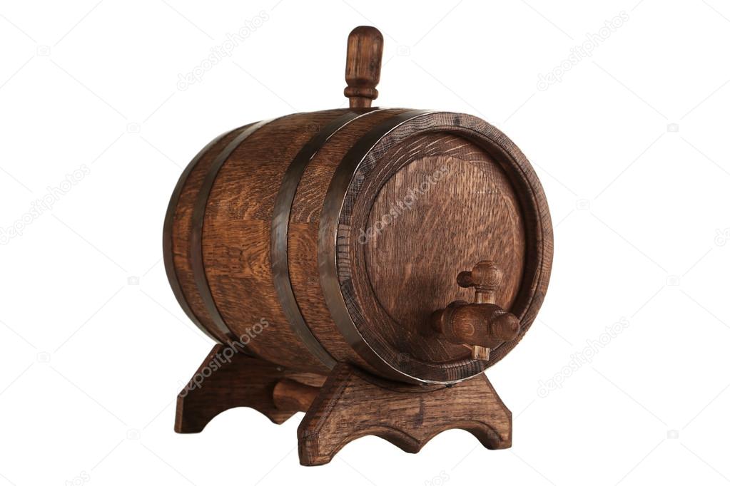 Wooden barrel with iron rings