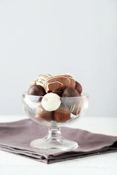 Cioccolatini dolci in vetro — Foto Stock