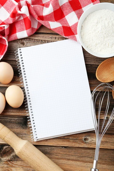 Libro de recetas en blanco abierto — Foto de Stock