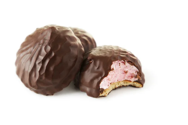 Tasty zephyr in chocolate — Stock Photo, Image
