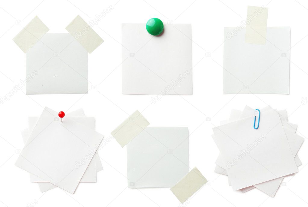 Pieces of note paper
