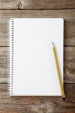 Açık defter kalem ile