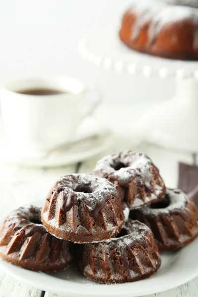 Bolos de chocolate bundt — Fotografia de Stock