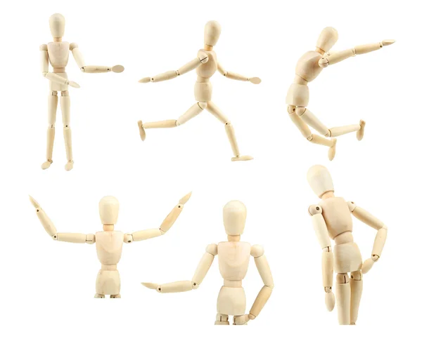 Träfigurer isolerade — Stockfoto