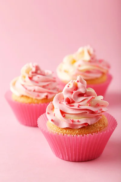 Tasty birthday cupcakes — Stock Photo, Image
