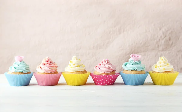 Tasty birthday cupcakes — Stock Photo, Image