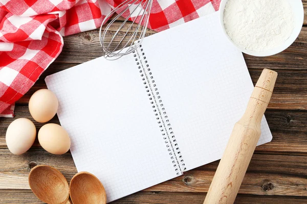 Libro de recetas en blanco abierto — Foto de Stock