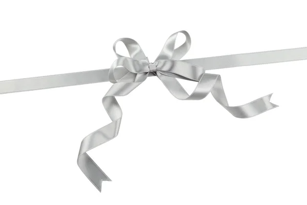 Silver bow isolated — Stock Photo, Image