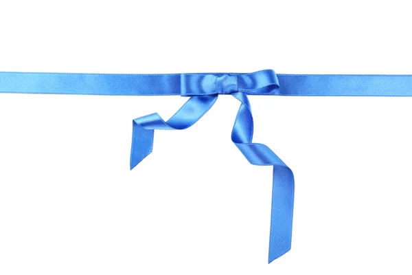 Blue ribbon with bow — Stock Photo, Image