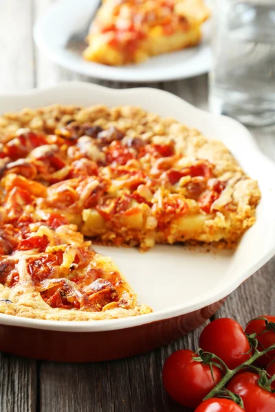 Frische Tomatenkuchen — Stockfoto