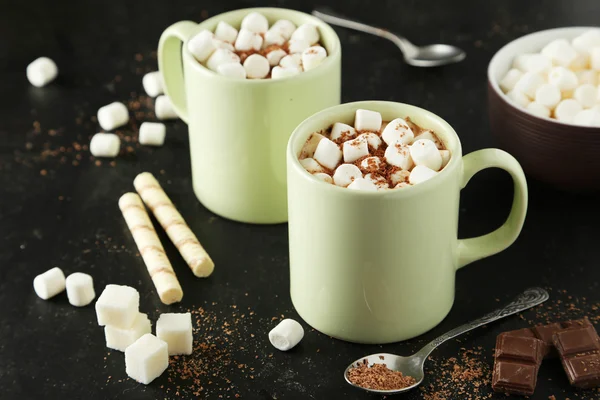 Cups of hot chocolate — Stock Photo, Image