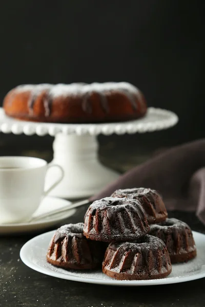 Chocolate bundt cakes — Stock Photo, Image