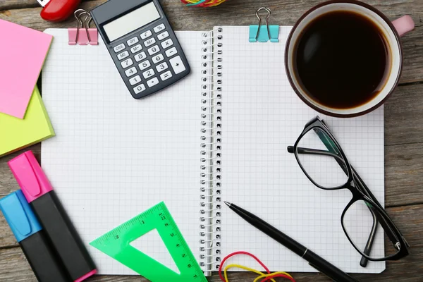 Café y material de oficina — Foto de Stock