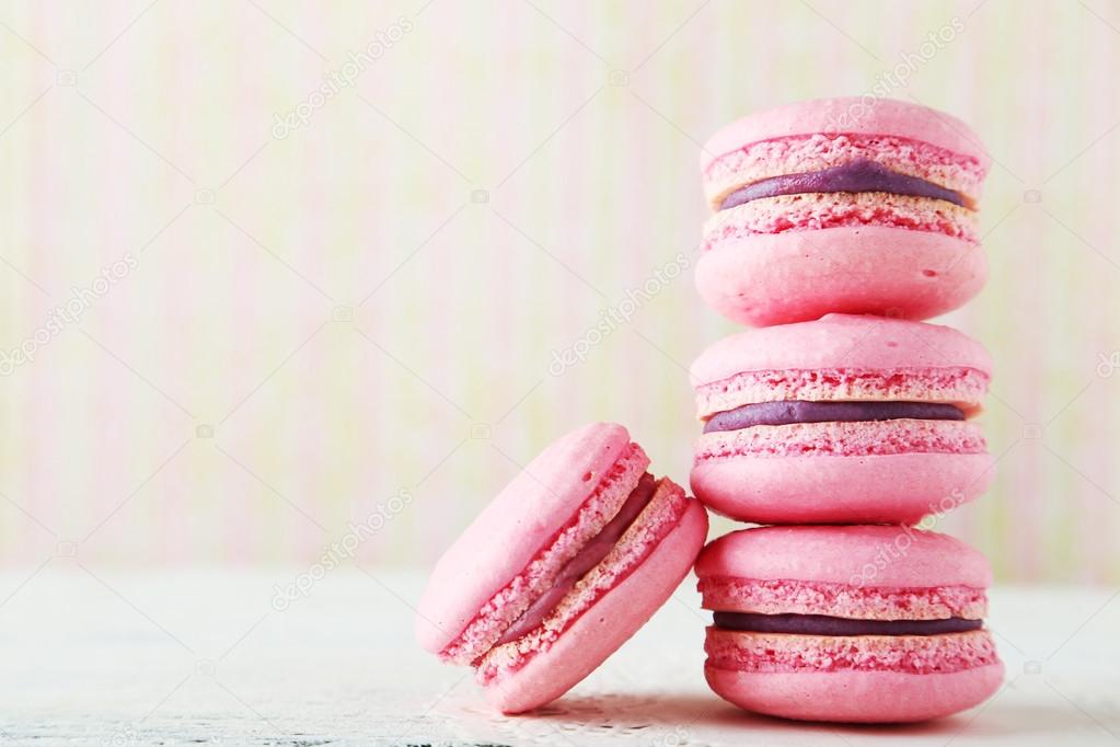 French pink macaroons