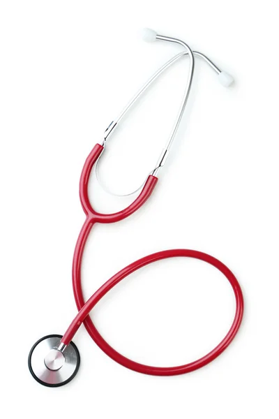 Czerwony medyczny stetoskop — Zdjęcie stockowe