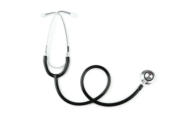 Czarny medyczny stetoskop — Zdjęcie stockowe
