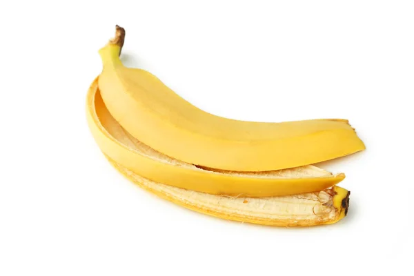 Открытая банановая кожа — стоковое фото
