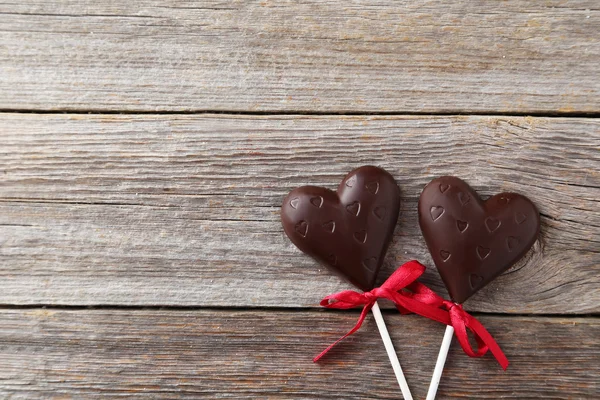 Sladké čokoládové srdce — Stock fotografie