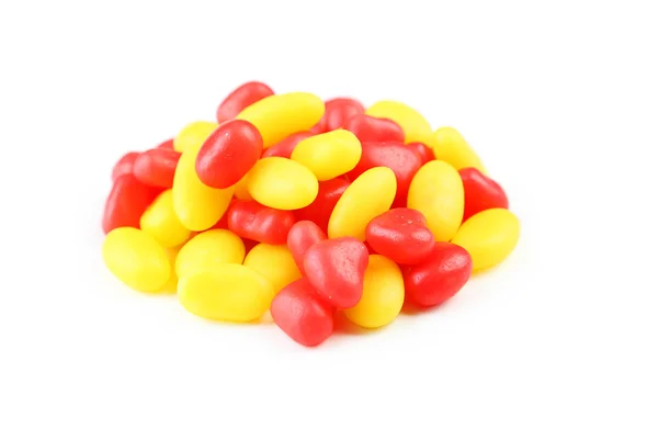 Pink and yellow heart candies — Stock Photo, Image