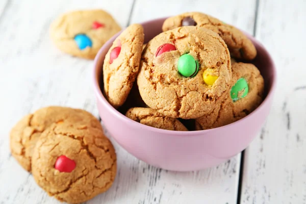 Cookies with colorful candies — Stock Photo, Image