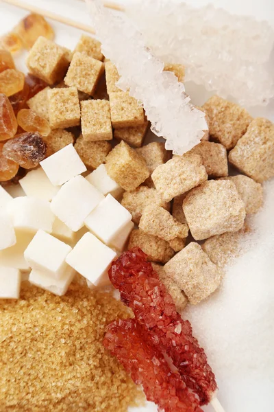 Verschiedene Arten von Zucker — Stockfoto