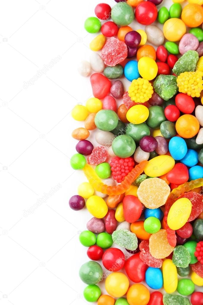 candies on white background