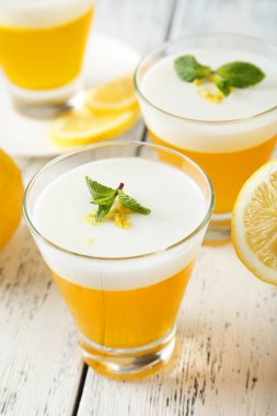 Lezzetli limon jöle içinde gözlük