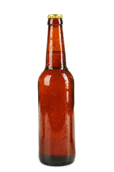 Frasco de cerveza con gotas —  Fotos de Stock