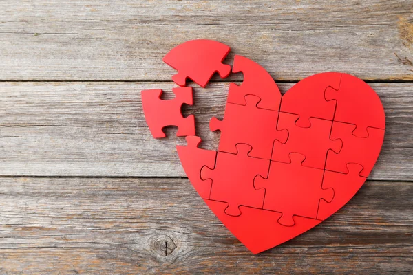 Red puzzle heart — Stock Photo, Image