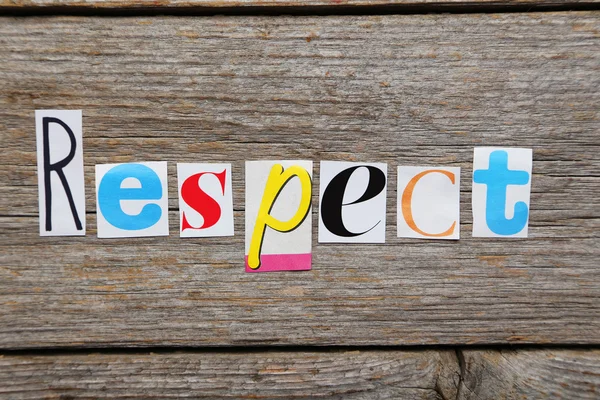 Word Respect in cut out letters — Stock Photo, Image