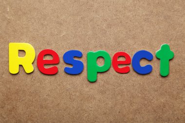 Word renkli mıknatıslar yapılan saygı