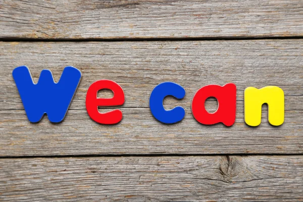 We can word made of colorful magnets — Stock Photo, Image