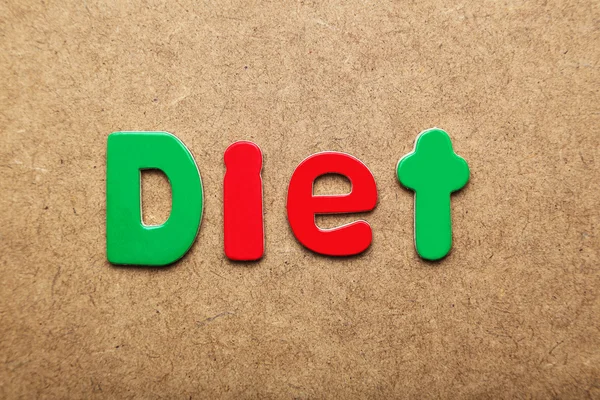 Palabra de dieta hecha de imanes de colores — Foto de Stock
