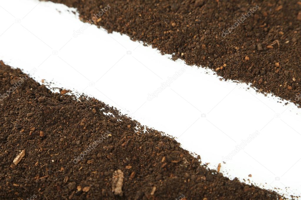Soil on white background