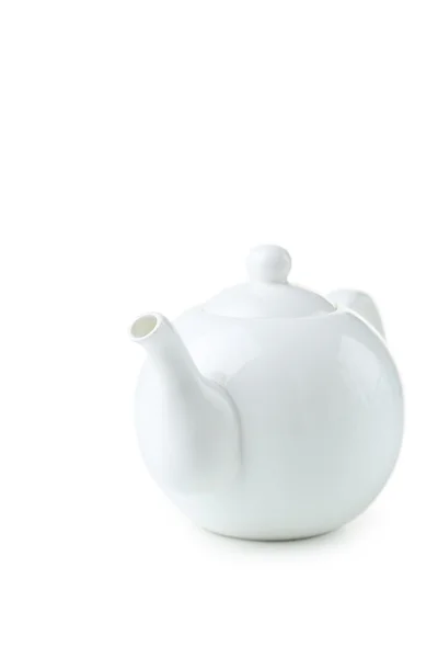 Teapot av hvit keramikk – stockfoto