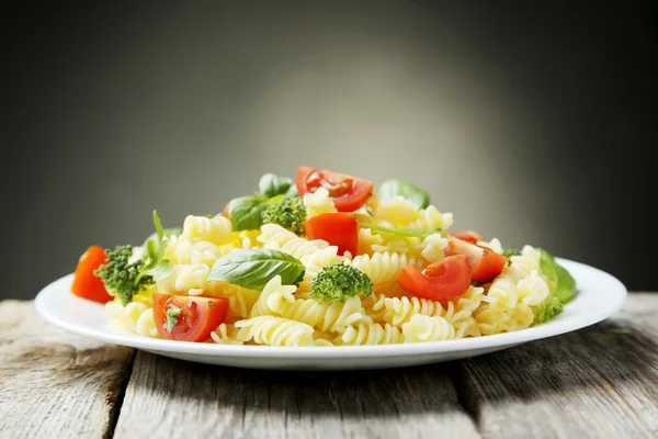 Delicious pasta on plate — Stock Photo, Image