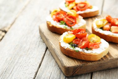 lezzetli taze bruschetta domates ile