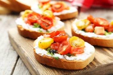 lezzetli taze bruschetta domates ile