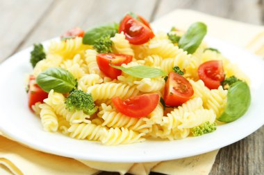 lezzetli pasta plaka üzerinde