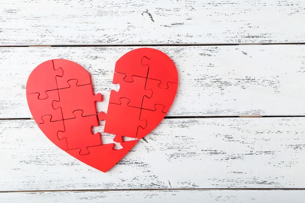 Red puzzle heart — Stock Photo, Image